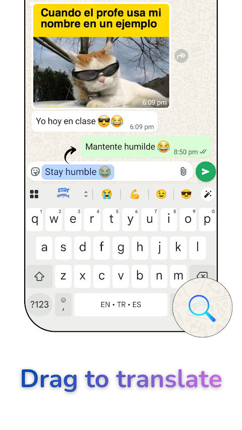 Drag to translate any message